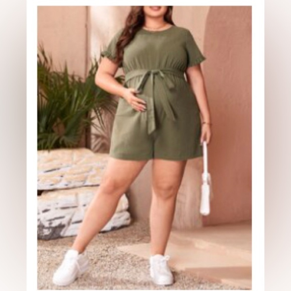 SHEIN Maternity Romper w/ Belt (Sz 3xl)